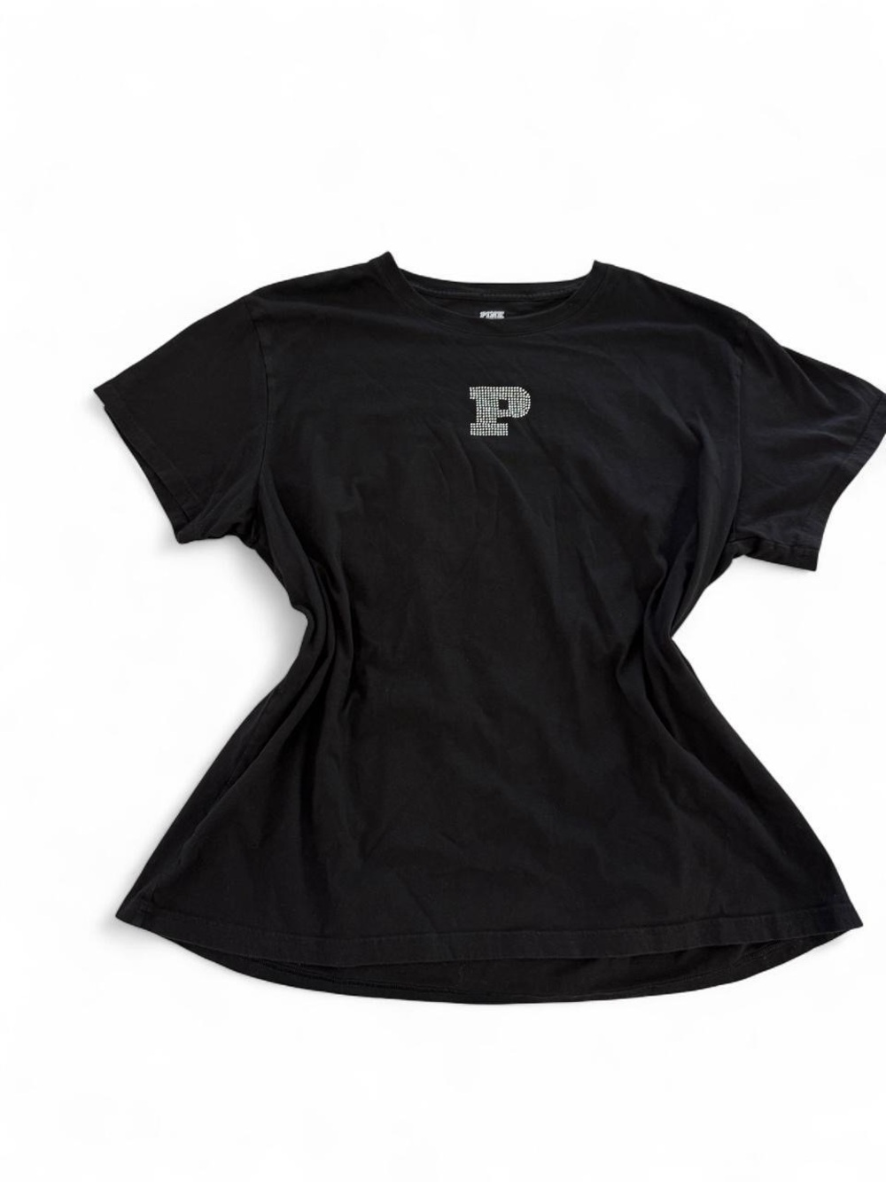 PINK Victoria's Secret Embellished Black Logo Tee